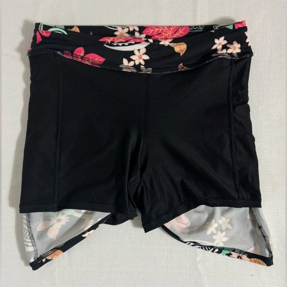 ZELOS Athletic Skort Skirt Faux Wrap Tropical Floral Birds Size Small NWOT